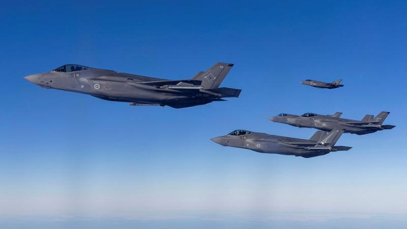 Royal Australian Air Force F-35A Lightning II aircraft transit to Indonesia for Exercise ELANG AUSINDO 2025.