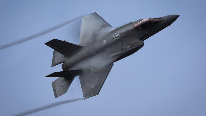 Royal Australian Air Force F-35A Lightning II performing an aerobatic display