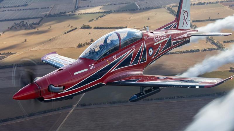 A PC-21 Roulette flying