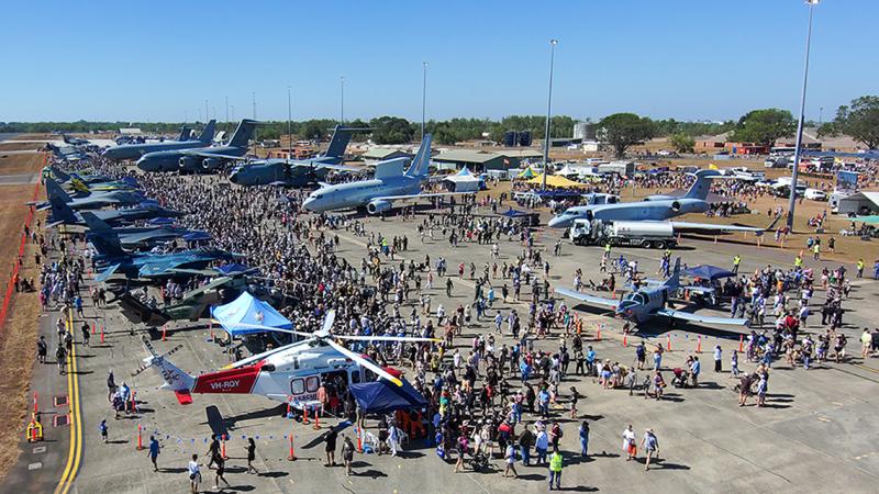 Aerial view of the RAAF Darwin Open Day during Exercise Pitch Black 24.