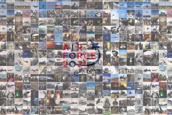 Mosaic of images captured during Air Force Centenary celebrations.