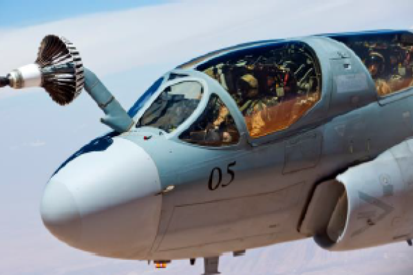 In Operation Okra, RAAF KC-30As have refuelled many coalition aircraft including this USMC EA-6B Prowler. Credit: Department of Defence