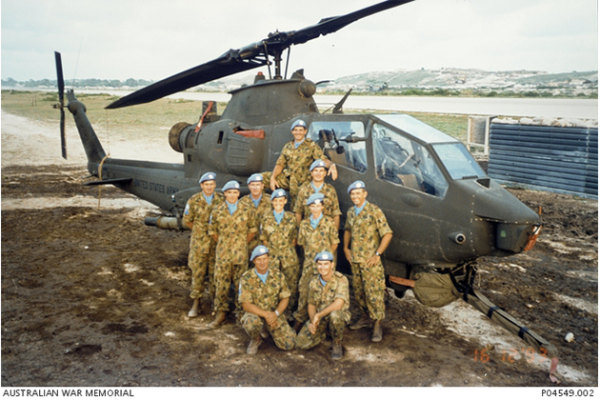 A group portrait of Air Force Air Traffic Controllers on operation in Mogadishu